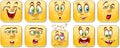 Cartoon faces collection. Emoticons. Smiley. Emoji