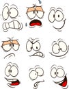 Cartoon faces with different expressions