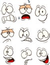 Cartoon faces with different expressions Royalty Free Stock Photo