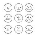 Cartoon faces emotions. Caricature doodle comic emotions Royalty Free Stock Photo