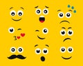 Cartoon faces with emotions Royalty Free Stock Photo