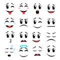 Cartoon faces. Isolated vector illustration icons set Royalty Free Stock Photo