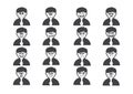 Cartoon faces Set drawing illustration Royalty Free Stock Photo