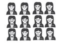 Cartoon faces Set drawing illustration Royalty Free Stock Photo