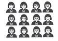 Cartoon faces Set drawing illustration Royalty Free Stock Photo