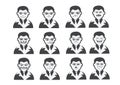 Cartoon faces Set drawing illustration Royalty Free Stock Photo