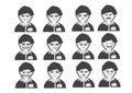 Cartoon faces Set drawing illustration Royalty Free Stock Photo