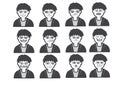 Cartoon faces Set drawing illustration Royalty Free Stock Photo