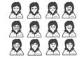 Cartoon faces Set drawing illustration Royalty Free Stock Photo