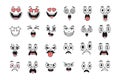 Cartoon Faces Vector Set with Different Emotions and Expressions Royalty Free Stock Photo