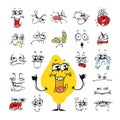 Cartoon Facial Expressions Set for Humor Design