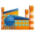 Cartoon factory with pipes