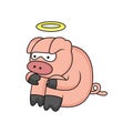 cartoon fairy pig is sad Royalty Free Stock Photo