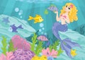 Cute Mermaid Magic Underwater world