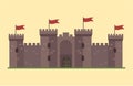 Cartoon fairy tale castle tower icon cute architecture fantasy house fairytale medieval and princess stronghold design Royalty Free Stock Photo