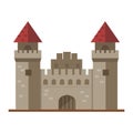 Cartoon fairy tale castle tower icon cute architecture fantasy house fairytale medieval and princess stronghold design