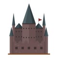 Cartoon fairy tale castle tower icon cute architecture fantasy house fairytale medieval and princess stronghold design Royalty Free Stock Photo