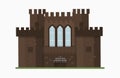 Cartoon fairy tale castle tower icon cute architecture fantasy house fairytale medieval and princess stronghold design Royalty Free Stock Photo