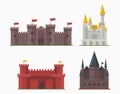 Cartoon fairy tale castle tower icon cute architecture fantasy house fairytale medieval and princess stronghold design Royalty Free Stock Photo