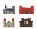 Cartoon fairy tale castle tower icon cute architecture fantasy house fairytale medieval and princess stronghold design