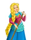 Cartoon fairy tale character - happy princess standing looking surprised