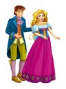 cartoon fairy tale characters - royal couple prince and princess on white background - illustration for children