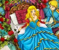 Cartoon fairy tale scene - prince and princess