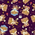 Cartoon fall fox pattern