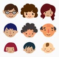 Cartoon family face icons