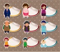 Cartoon family Stickers,Label Royalty Free Stock Photo