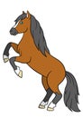 Cartoon farm animals. Cute horse. Royalty Free Stock Photo