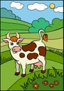 Cartoon farm animals for kids. Cute cow. Royalty Free Stock Photo