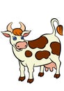 Cartoon farm animals for kids. Cute cow. Royalty Free Stock Photo