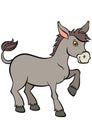 Cartoon farm animals for kids. Cute small donkey.