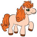 Cartoon farm animals for kids. Little cute pony.