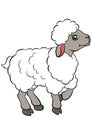 Cartoon farm animals for kids. Little cute sheep. Royalty Free Stock Photo