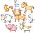 Cartoon farm animals Royalty Free Stock Photo