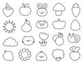 Cartoon farm characters. Coloring Page Royalty Free Stock Photo