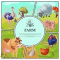 Cartoon Farm Colorful Composition