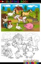 Cartoon Farm and Livestock Animals for Coloring