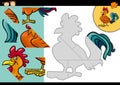 Cartoon farm rooster puzzle game