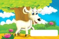 Cartoon farm scene with animal goat having fun Royalty Free Stock Photo