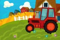 Cartoon farm scene - traditional village - for different usage