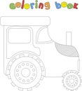 Cartoon farm tractor. Coloring book for kids Royalty Free Stock Photo