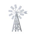 Cartoon farm wind pump. Vector icon illustration