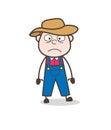 Cartoon Farmer Astonished Face Expression Vector Royalty Free Stock Photo