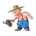 Cartoon farmer or redneck
