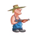 Cartoon farmer or redneck