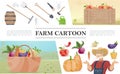 Cartoon Farming Colorful Concept