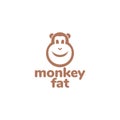 Cartoon fat face monkey logo design
